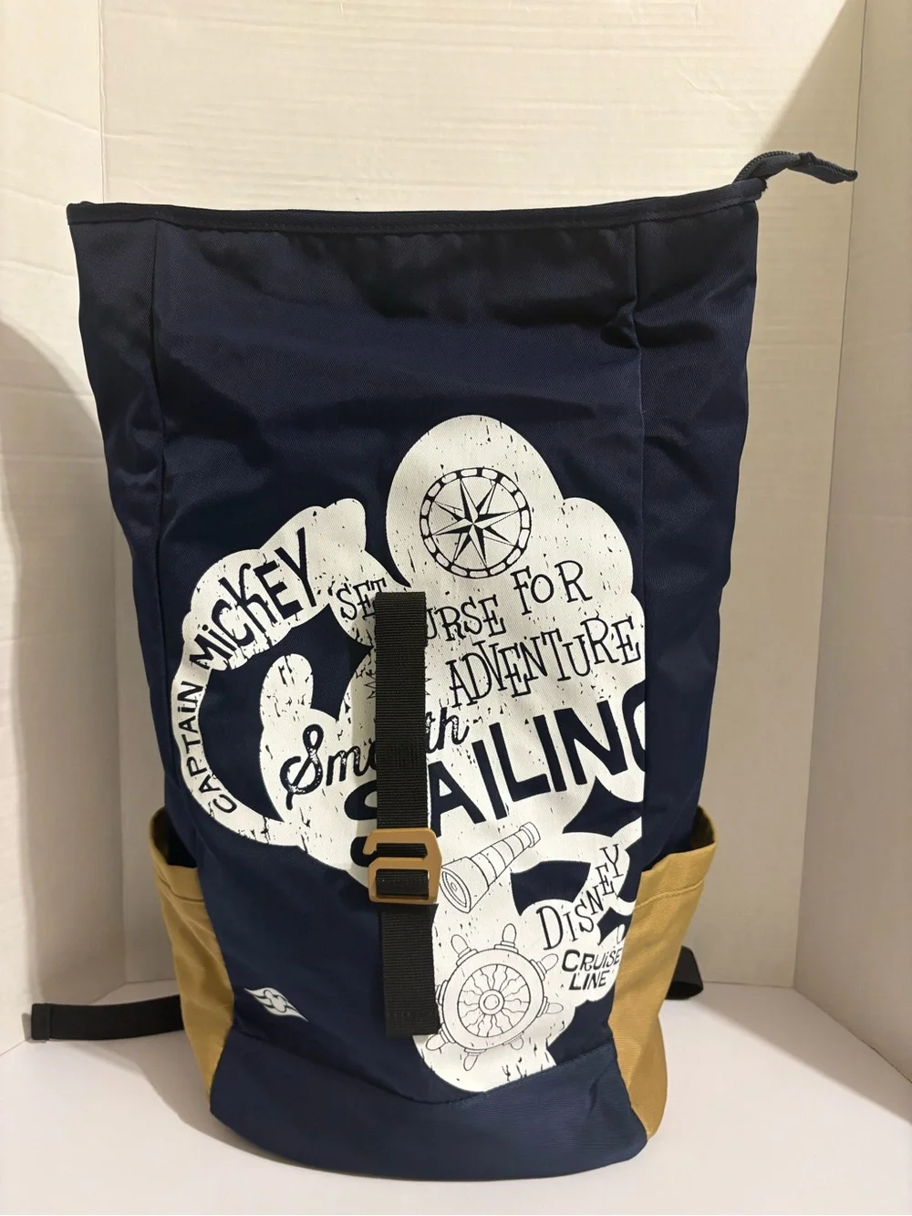 Disney Cruise Line Captain Mickey Smooth Sailing Roll-Top Padded Backpack Blue